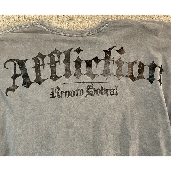 Affliction Gray Skull T Shirt NWT XL Babalu Renato Sobral Skater Streetwear Goth - Picture 7 of 8